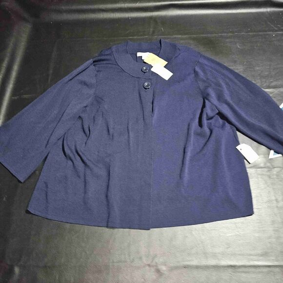 NWT Coldwater Creek Womens‎ Navy Two Button Cardigan Sweater 2X - Picture 1 of 5